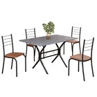 Conjunto Sala De Jantar Mesa Retangular 100x60cm Tampo Granit