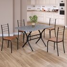 Conjunto Sala De Jantar Mesa Retangular 100x60cm Tampo Granit