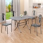 Conjunto Sala De Jantar Mesa Retangular 100x60cm Tampo Granit