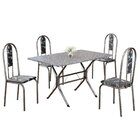 Conjunto Sala De Jantar Mesa Retangular 100x60cm Tampo Granit