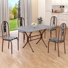 Conjunto Sala De Jantar Mesa Retangular 100x60cm Tampo Granit