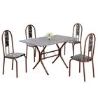 Conjunto Sala De Jantar Mesa Retangular 100x60cm Tampo Granit