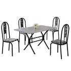 Conjunto Sala De Jantar Mesa Retangular 100x60cm Tampo Granit