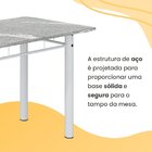 Conjunto Sala De Jantar Mesa Retangular 100x60cm Tampo Granit