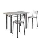 Conjunto Sala De Jantar Mesa Retangular 100x60cm Tampo Granit