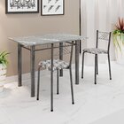 Conjunto Sala De Jantar Mesa Retangular 100x60cm Tampo Granit