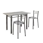 Conjunto Sala De Jantar Mesa Retangular 100x60cm Tampo Granit