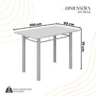 Conjunto Sala De Jantar Mesa Retangular 100x60cm Tampo Granit