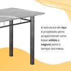 Conjunto Sala De Jantar Mesa Retangular 100x60cm Tampo Granit