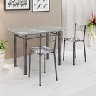 Conjunto Sala De Jantar Mesa Retangular 100x60cm Tampo Granit