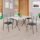 Conjunto Sala De Jantar Mesa Retangular 100x60cm Tampo Madeir