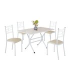 Conjunto Sala De Jantar Mesa Retangular 100x60cm Tampo Madeir