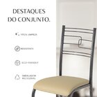 Conjunto Sala De Jantar Mesa Retangular 100x60cm Tampo Madeir