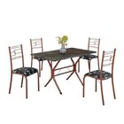 Conjunto Sala De Jantar Mesa Retangular 100x60cm Tampo Madeir