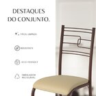 Conjunto Sala De Jantar Mesa Retangular 100x60cm Tampo Madeir