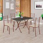 Conjunto Sala De Jantar Mesa Retangular 100x60cm Tampo Madeir