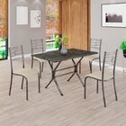 Conjunto Sala De Jantar Mesa Retangular 100x60cm Tampo Madeir