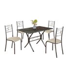 Conjunto Sala De Jantar Mesa Retangular 100x60cm Tampo Madeir