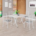 Conjunto Sala De Jantar Mesa Retangular 100x60cm Tampo Madeir