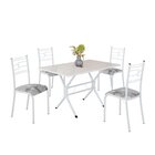 Conjunto Sala De Jantar Mesa Retangular 100x60cm Tampo Madeir