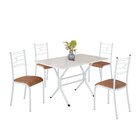 Conjunto Sala De Jantar Mesa Retangular 100x60cm Tampo Madeir