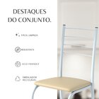 Conjunto Sala De Jantar Mesa Retangular 100x60cm Tampo Madeir