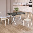 Conjunto Sala De Jantar Mesa Retangular 100x60cm Tampo Madeir