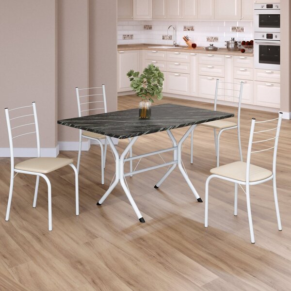 Conjunto Sala De Jantar Mesa Retangular 100x60cm Tampo Madeir