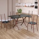 Conjunto Sala De Jantar Mesa Retangular 100x60cm Tampo Madeir