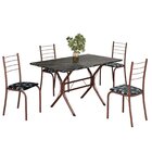 Conjunto Sala De Jantar Mesa Retangular 100x60cm Tampo Madeir