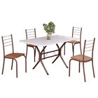 Conjunto Sala De Jantar Mesa Retangular 100x60cm Tampo Madeir