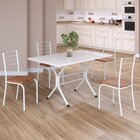 Conjunto Sala De Jantar Mesa Retangular 100x60cm Tampo Madeir