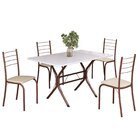 Conjunto Sala De Jantar Mesa Retangular 100x60cm Tampo Madeir