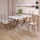 Conjunto Sala De Jantar Mesa Retangular 100x60cm Tampo Madeir