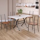 Conjunto Sala De Jantar Mesa Retangular 100x60cm Tampo Madeir