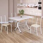 Conjunto Sala De Jantar Mesa Retangular 100x60cm Tampo Madeir