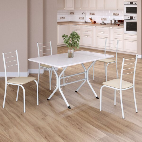 Conjunto Sala De Jantar Mesa Retangular 100x60cm Tampo Madeir