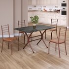 Conjunto Sala De Jantar Mesa Retangular 100x60cm Tampo Madeir