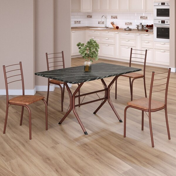 Conjunto Sala De Jantar Mesa Retangular 100x60cm Tampo Madeir