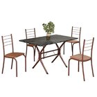 Conjunto Sala De Jantar Mesa Retangular 100x60cm Tampo Madeir