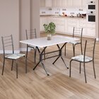 Conjunto Sala De Jantar Mesa Retangular 100x60cm Tampo Madeir