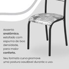 Conjunto Sala De Jantar Mesa Retangular 100x60cm Tampo Pedra