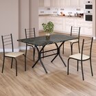 Conjunto Sala De Jantar Mesa Retangular 120x75cm Tampo Ardósi