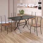 Conjunto Sala De Jantar Mesa Retangular 120x75cm Tampo Ardósi