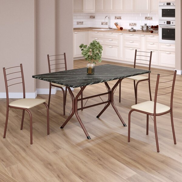 Conjunto Sala De Jantar Mesa Retangular 120x75cm Tampo Ardósi