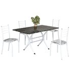 Conjunto Sala De Jantar Mesa Retangular 120x75cm Tampo Ardósi