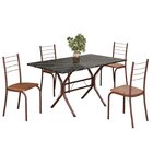 Conjunto Sala De Jantar Mesa Retangular 120x75cm Tampo Ardósi
