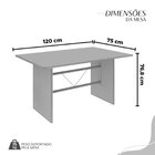 Conjunto Sala De Jantar Mesa Retangular 120x75cm Tampo Granit