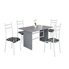 Conjunto Sala De Jantar Mesa Retangular 120x75cm Tampo Granit