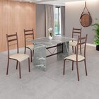 Conjunto Sala De Jantar Mesa Retangular 120x75cm Tampo Granit